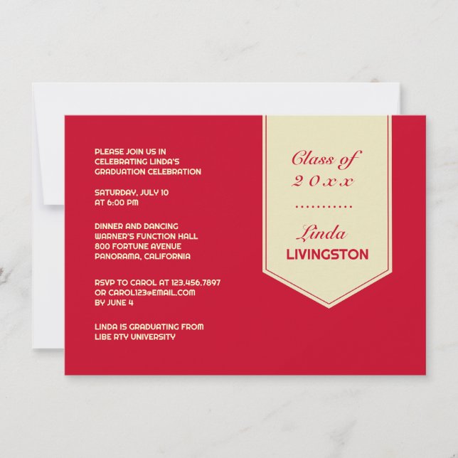 Abschluss Einladung "Stole Flat" (Vorderseite)