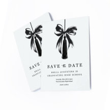 Abschluss Einladungskarte mit Bow Save the Date