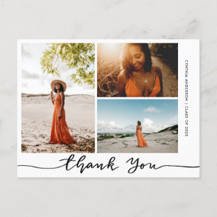 Abschluss Elegant Vielen Dank Script Grad Foto Postkarte