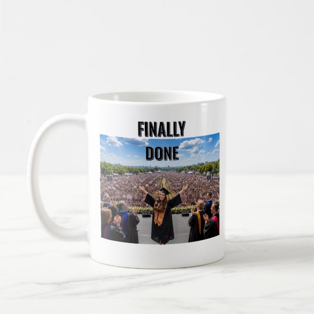 Abschluss endlich geschafft Tasse | Lustige Abschl (Links)