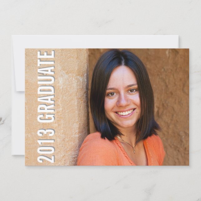 Abschluss erreicht volles Portrait Moderne Blau Einladung (Vorderseite)