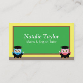 Abschluss-Eulen, persönlicher Tutor oder Lehrer Telefonnummerkarte