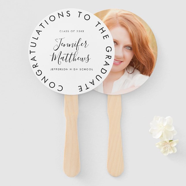 Abschluss Fan Your School Class Foto Fächer (Vorne und Hinten)