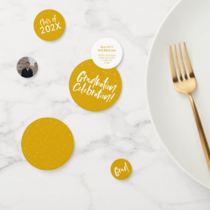 Abschluss feiern goldgelb konfetti