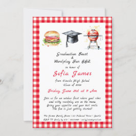 Abschluss Fest & Wordplay Spaß GRILLEN Party Einladung