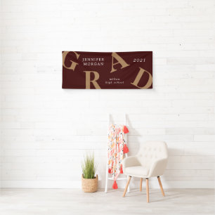 Abschluss fett gedruckte Buchstaben Schulfarben Banner