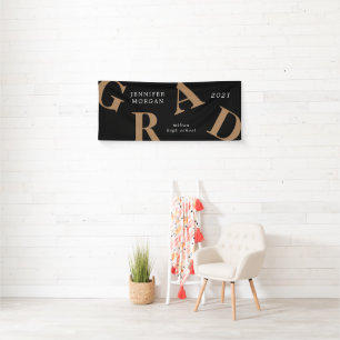 Abschluss fett gedruckte Buchstaben Schulfarben Banner