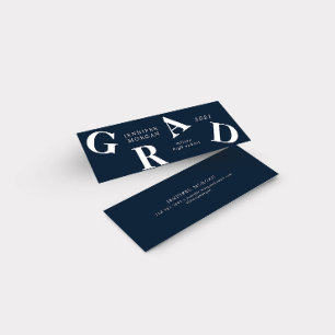 Abschluss Fett Letters School Colors Name Card Mini Visitenkarte