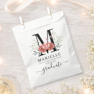 Abschluss Floral Monogram Logo-Party Geschenktütchen