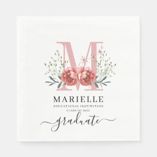 Abschluss Floral Monogram Logo Party Paper Napkin Serviette