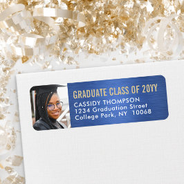 Abschluss Foto Blue Gold & White Rücksendeadresse