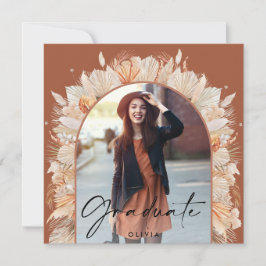 Abschluss Foto Bogen Terracotta Pampas botanisch Einladung