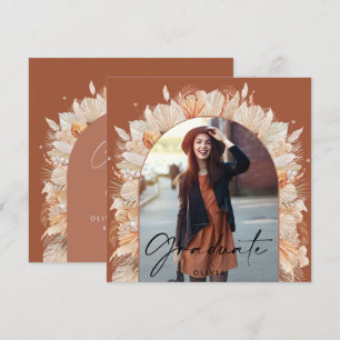 Abschluss Foto Bogen Terracotta Pampas botanisch Einladung