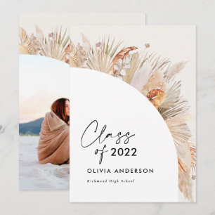 Abschluss Foto Bogen Terracotta Pampas botanisch Einladung