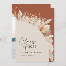 Abschluss Foto Bogen Terracotta Pampas botanisch Einladung