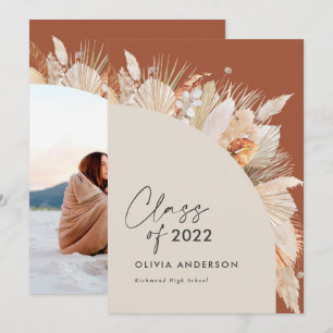 Abschluss Foto Bogen Terracotta Pampas botanisch  Einladung