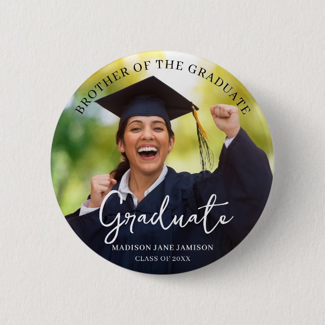 Abschluss Foto Brother of the Graduate Button (Vorderseite)