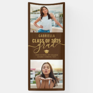 Abschluss Foto Brown und Gold Glückwunsch Grad  Banner
