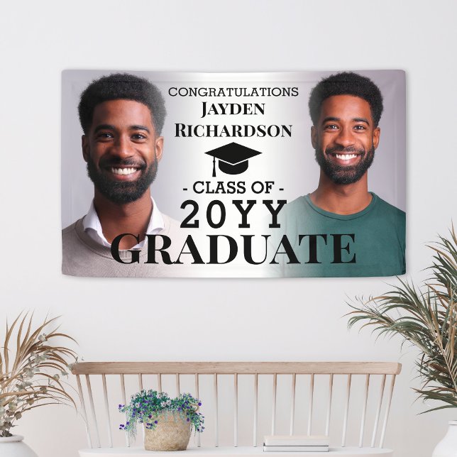 Abschluss Foto Collage Custom Grad Glückwunsch Banner (Graduation Photo Collage Custom Grad Congrats Banner
)