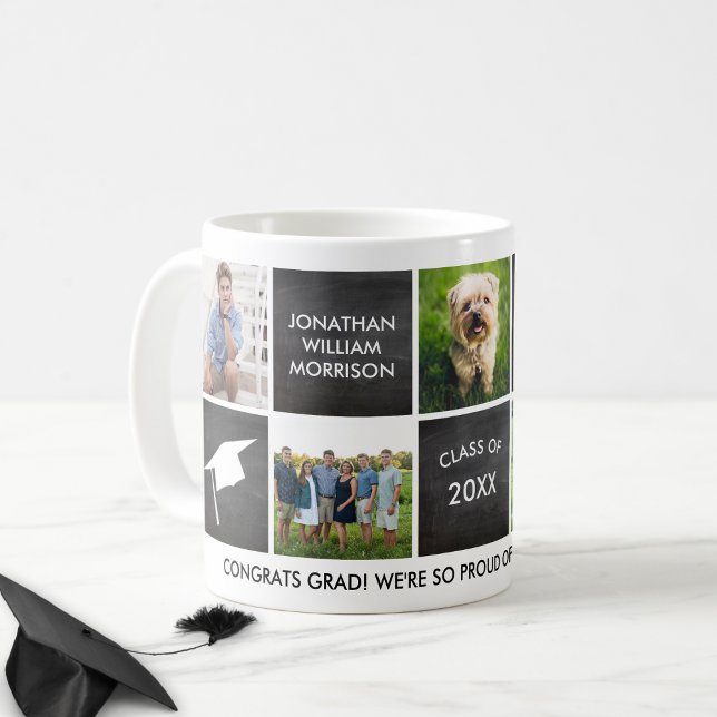 Abschluss Foto Collage Geschenkklasse 20XX Benutze Tasse (Von Creator hochgeladen)
