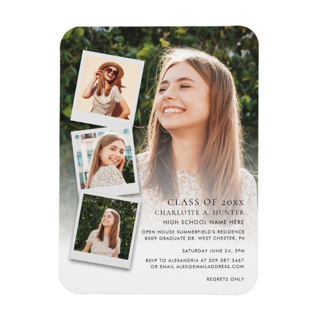 Abschluss Foto Collage Open House 2024 Party Magnet (Vertikal)