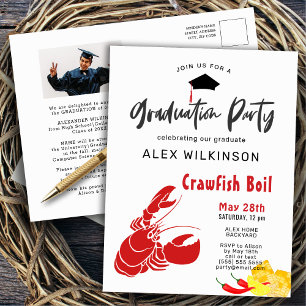 Abschluss Foto Crawfish Boil Party Einladung Postkarte