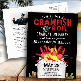 Abschluss Foto Crawfish Boil Party Einladung Postkarte