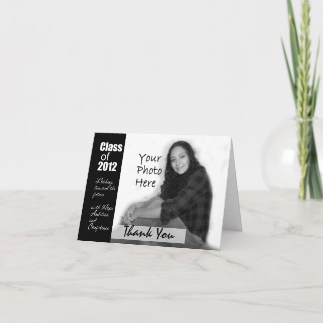 Abschluss-Foto danken Ihnen zu kardieren Dankeskarte (Vorderseite)