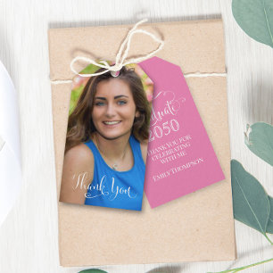 Abschluss Foto Elegant Vielen Dank für Pink Geschenkanhänger