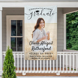 Abschluss Foto & Elegantes Schwarzes Skript-Jahr Banner