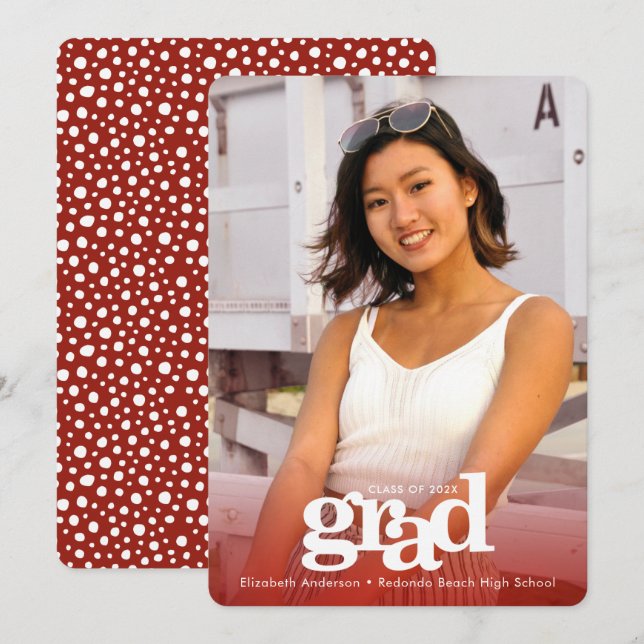 Abschluss-Foto fett, modern Ankündigung (Vorne/Hinten)