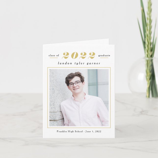 Abschluss-Foto für einfache Statistiken Danke Kart (Vorderseite)