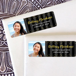 Abschluss Foto Gold Skript schwarze Streifen Adres