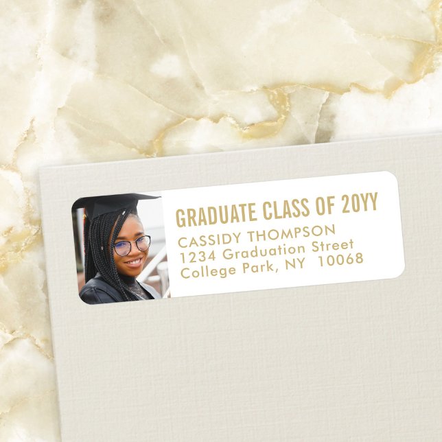 Abschluss Foto Gold und Weiße Rücksendeadresse (Von Creator hochgeladen)