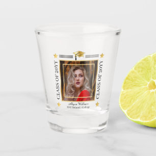 Abschluss Foto Grad Cap School Jahr Keepake Schnapsglas