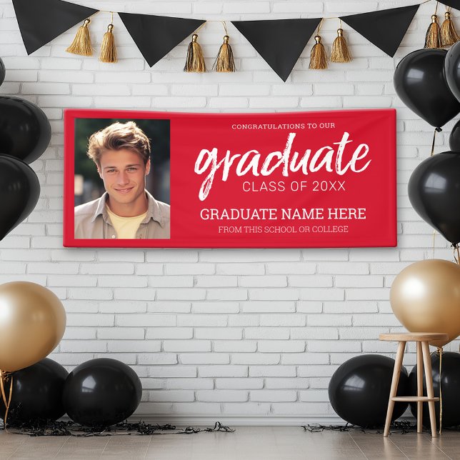 Abschluss Foto - Grad Red Virtual Banner (Custom Graduation Banner)