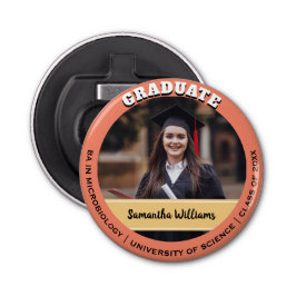 Abschluss Foto Graduate Chic Peach Flaschenöffner