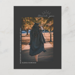 Abschluss Foto Gray Line Art Vielen Dank Postkarte