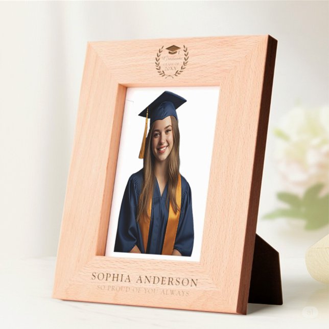 Abschluss Foto Keepake | Grad Cap Laurel Wreath Geätzte Rahmen (Von Creator hochgeladen)