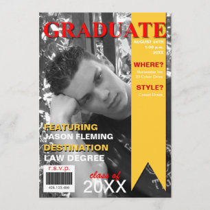 Abschluss Foto Magazine Cover Einladung