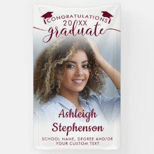 Abschluss Foto Maroon Glückwunschs Grad Script Banner