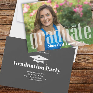 Abschluss Foto Moderne Mortarboard Minimalistisch Einladung