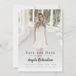 Abschluss Foto Moderne Typografie Save the Date Ankündigung