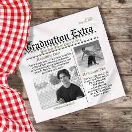 Abschluss Foto Modernes Cooler Spaß Fakten Zeitung Serviette