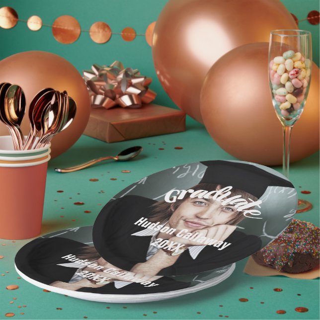 Abschluss Foto Name des Graduate Year Pappteller (Multi)