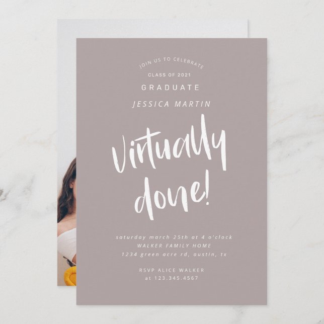 Abschluss Foto Party Einladung (Vorne/Hinten)