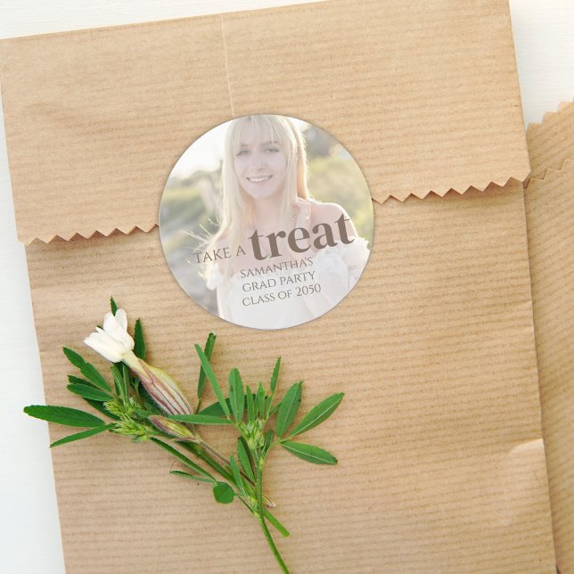 Abschluss Foto Party Leckerei Benutzerdefiniert Runder Aufkleber (Von Creator hochgeladen)