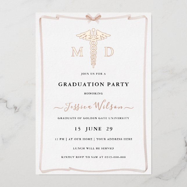 Abschluss Foto RN Caduceus Folieneinladung (Vorderseite)