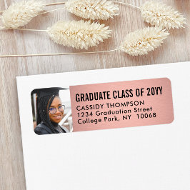 Abschluss Foto Rosa und Schwarze Rücksendeadresse