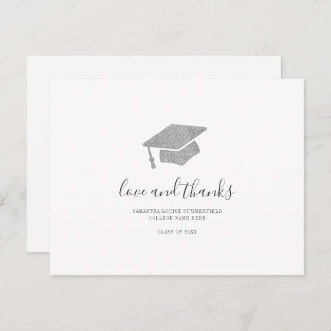 Abschluss Foto Script 2025 Grad Cap Dankeskarte (Vorne/Hinten)